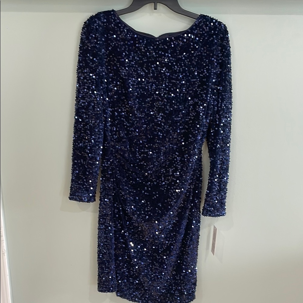New Nannette Blue Sequin Embellished Bodycon Dress